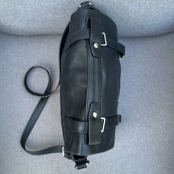 KOOBA Jane Black Pebbled Leather Crossbody Satchel - Picture 6 of 16